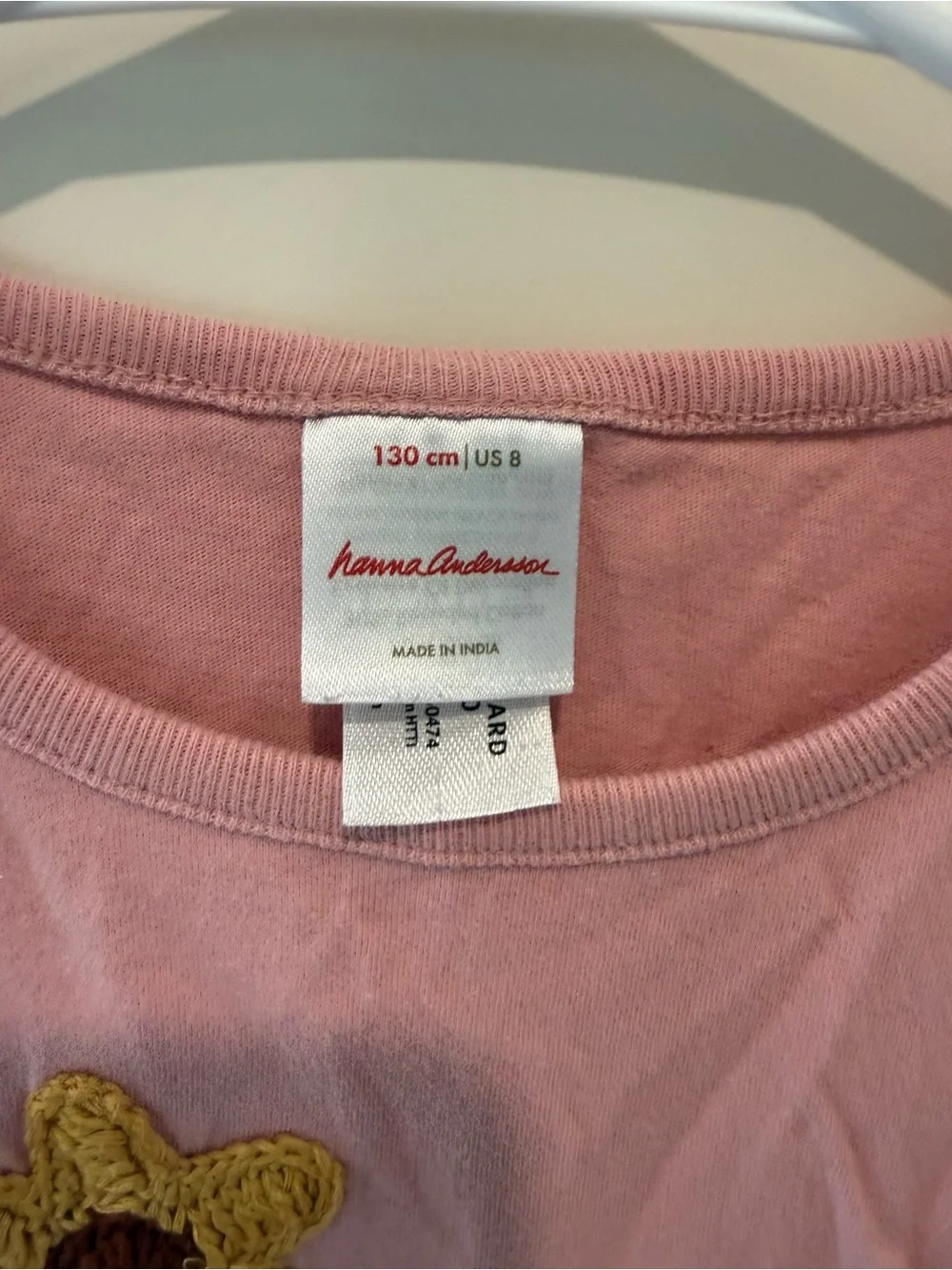Hanna Andersson Pink Tee with Yellow Flower Appliqués - Picture 2 of 3